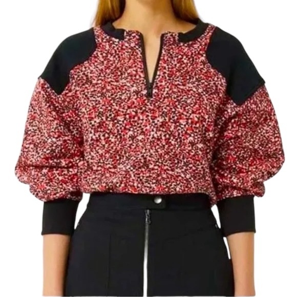 Women’s Rebecca Minkoff Red Floral Sara Sweatshirt pullover SZ XS - Picture 2 of 16